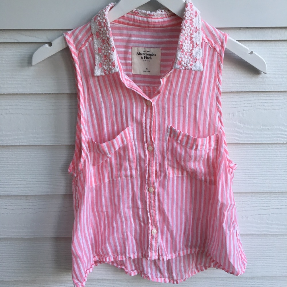 Abercrombie Pink Collared Tank